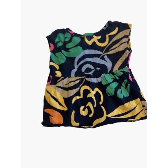 Baby GAP Toddler Girls Size 2 Organic Cotton Tee Rainbow Floral Excellent - Picture 2 of 4